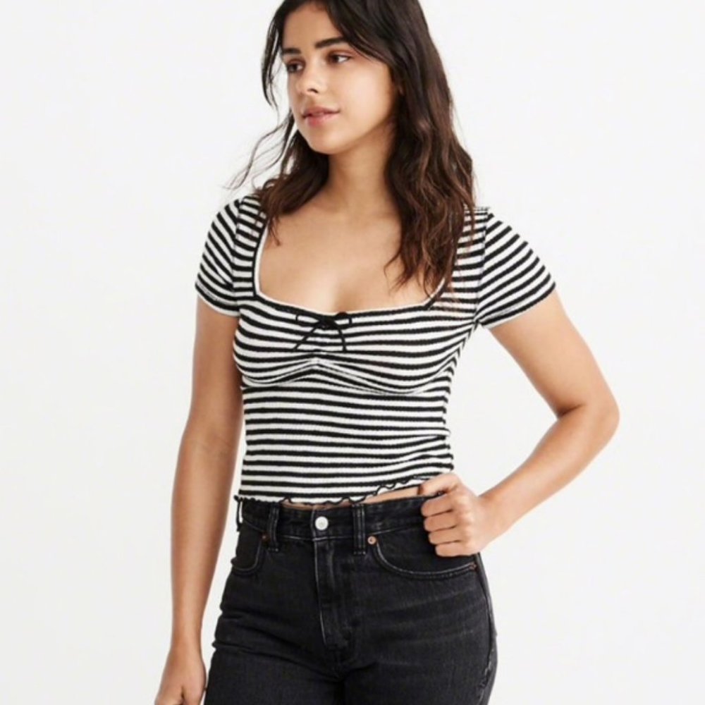 Abercrombie & Fitch Square Neck Ribbed Top, NWT